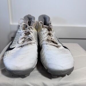 Nike Alpha Menace 2 Shark White Wolf Gray Mens Football Cleat AQ7653-100 Size 14